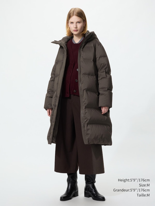 Seamless Down Long Coat | Patterned