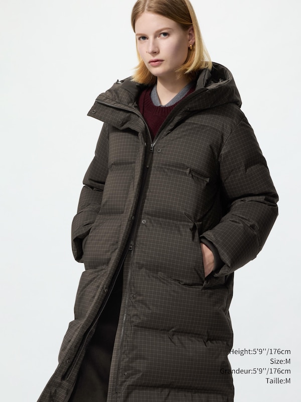 Seamless Down Long Coat | Patterned