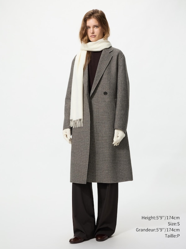 FEMME MANTEAU LONG DÉCONTRACTÉ DOUBLE-FACE