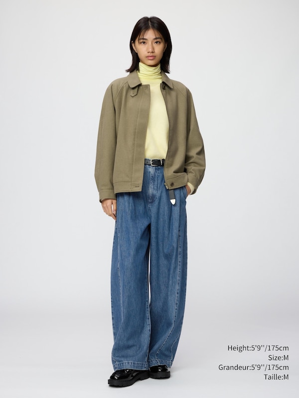 Wool Blend Harrington Jacket
