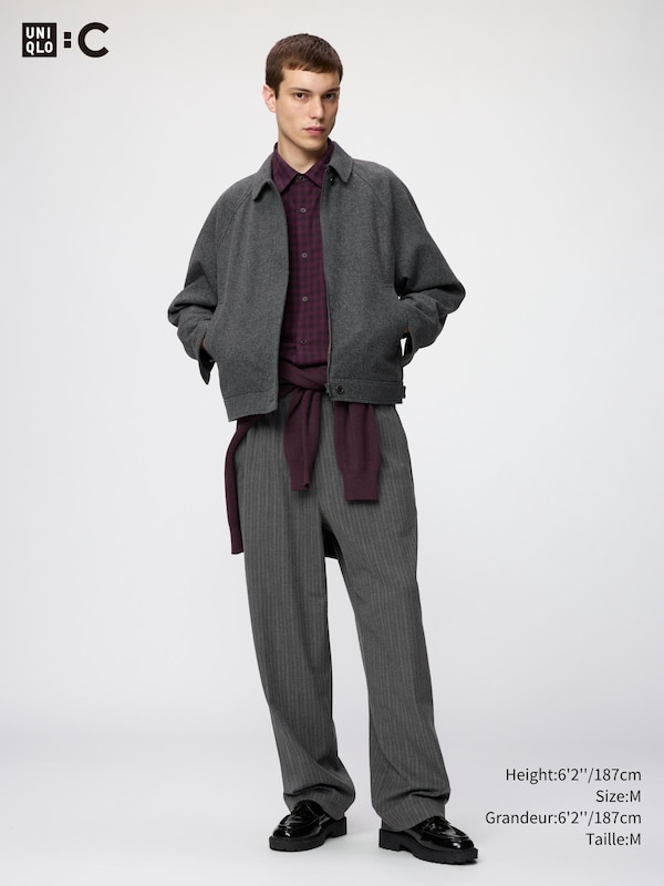 Wool Blend Harrington Jacket
