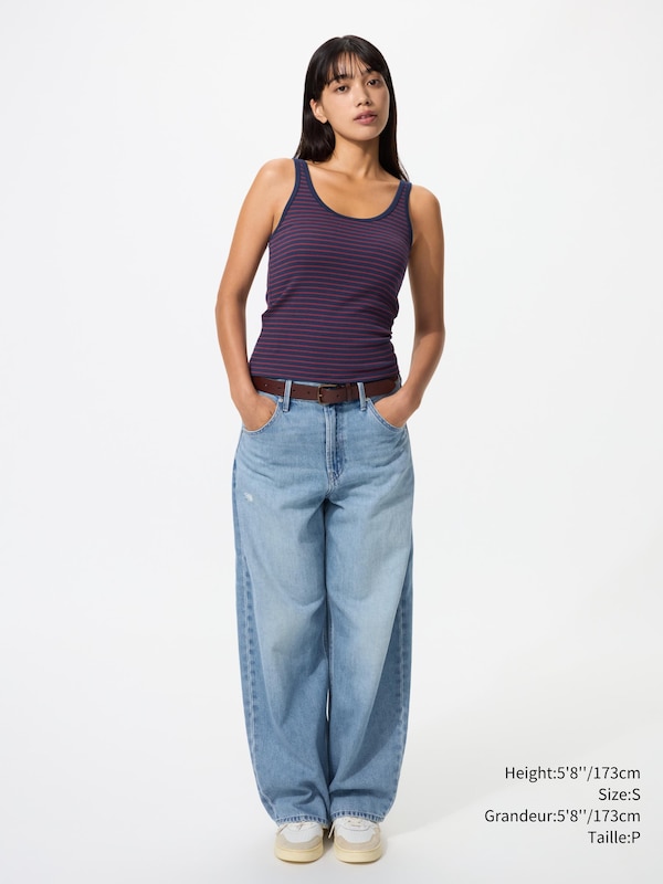 Ribbed Sleeveless Top | Striped