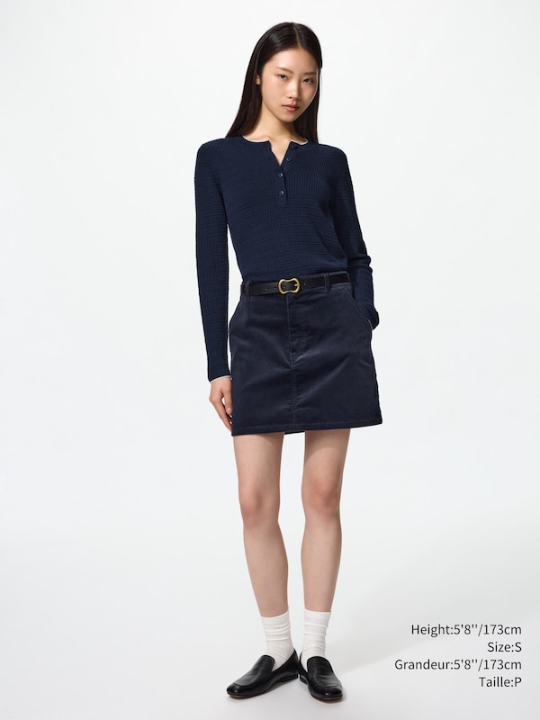 Merino Blend Henley Neck Sweater