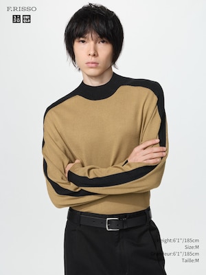 3D Knit Mock Neck Sweater