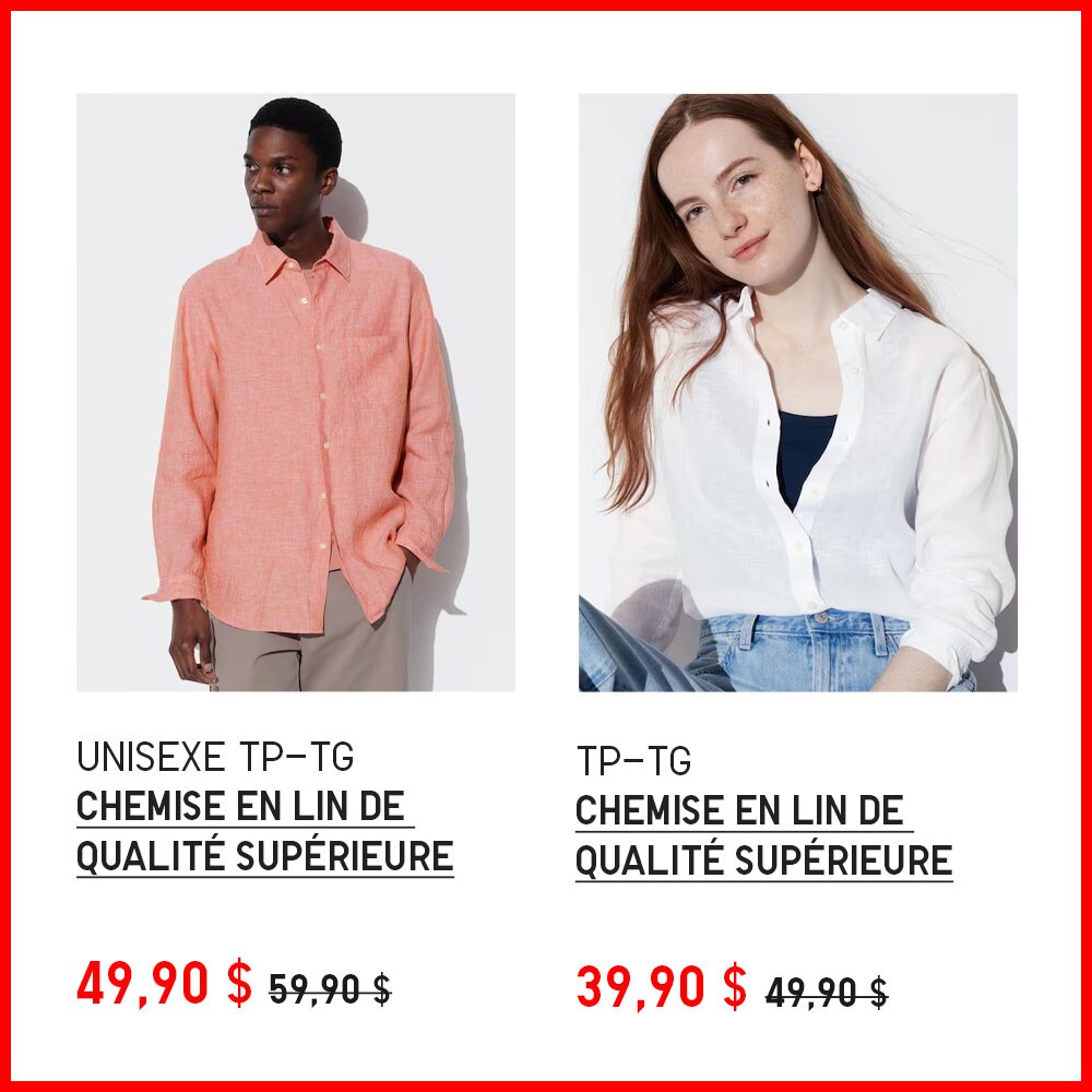 Chemise lin uniqlo homme outlet