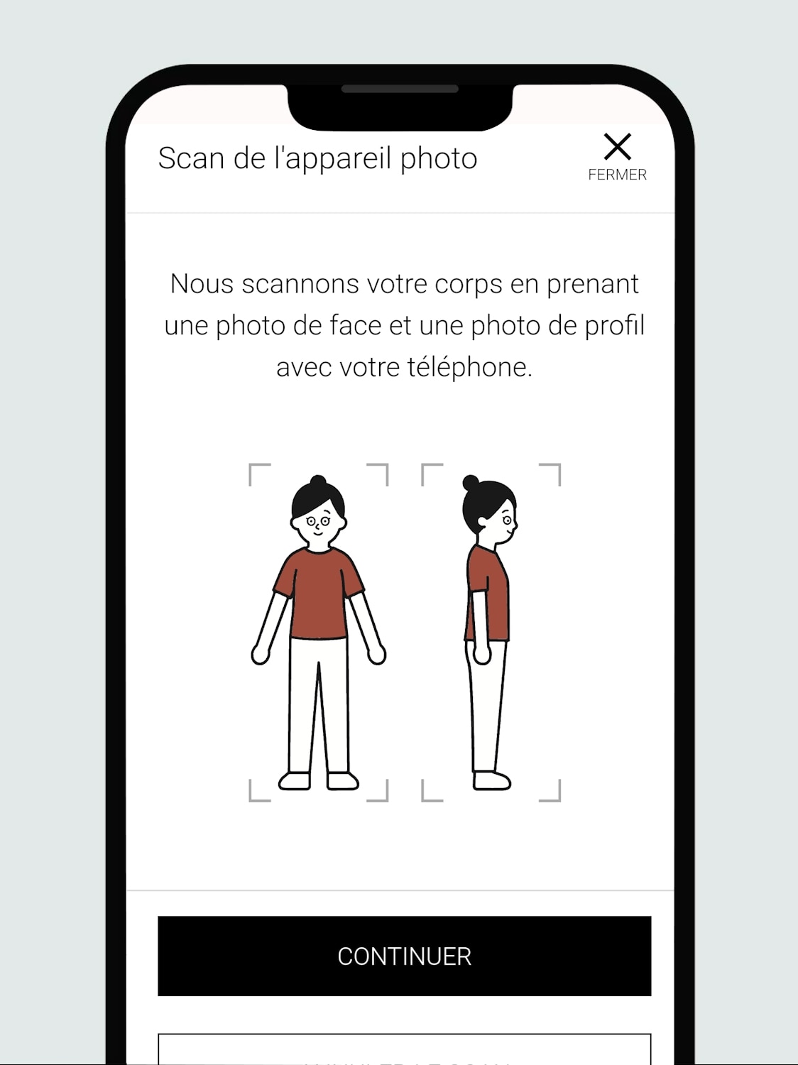 Utilisez MySize CAMERA pour mesurer votre taille