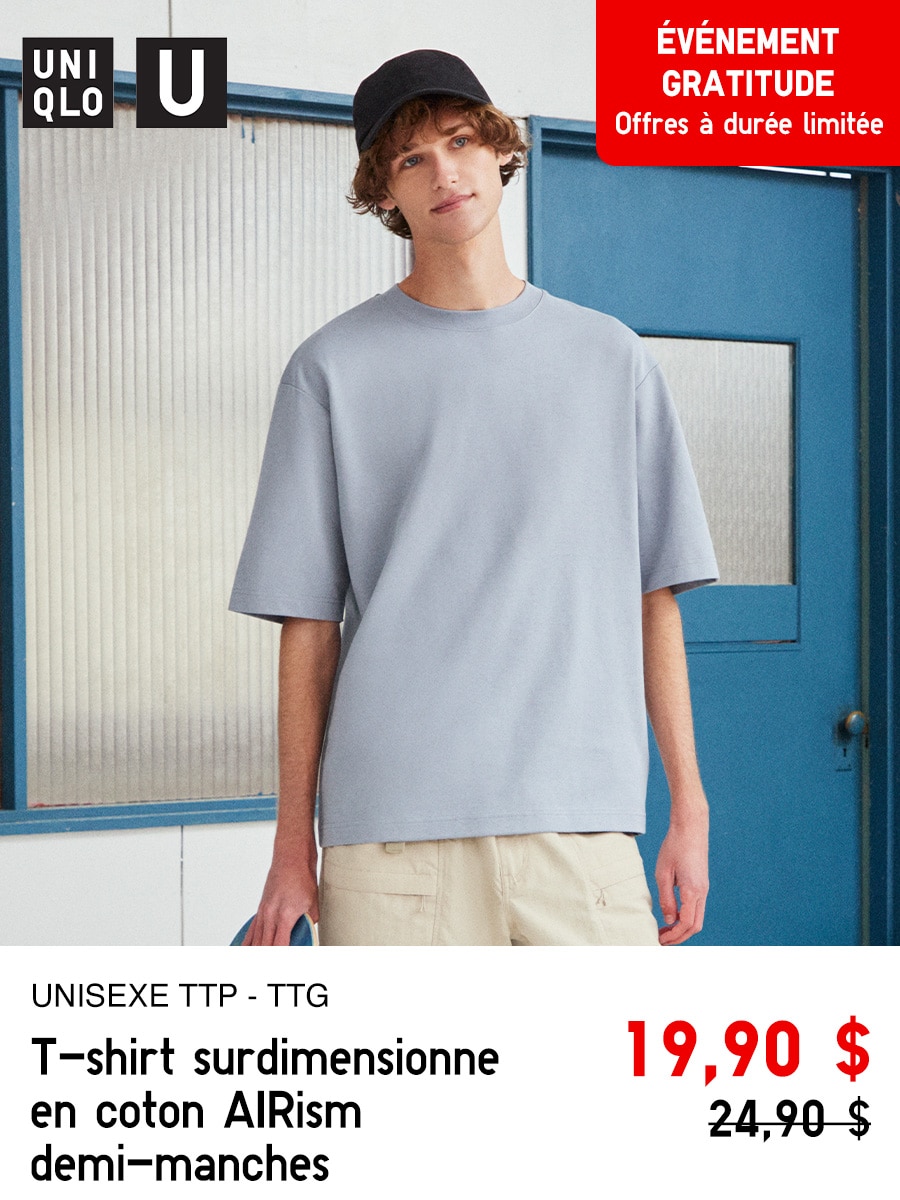 AIRism Cotton Oversized Crew Neck Half Sleeve T-shirt