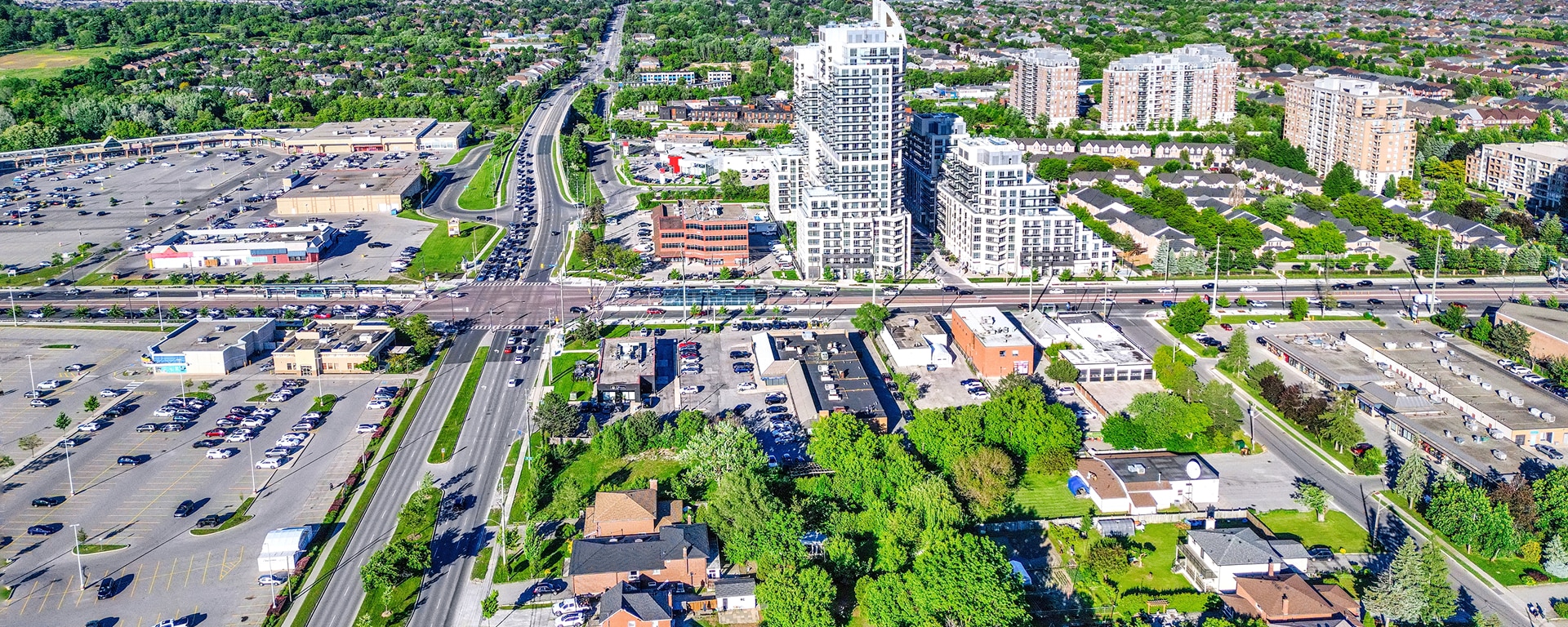 Aerial shot view of the Hillcrest Mall