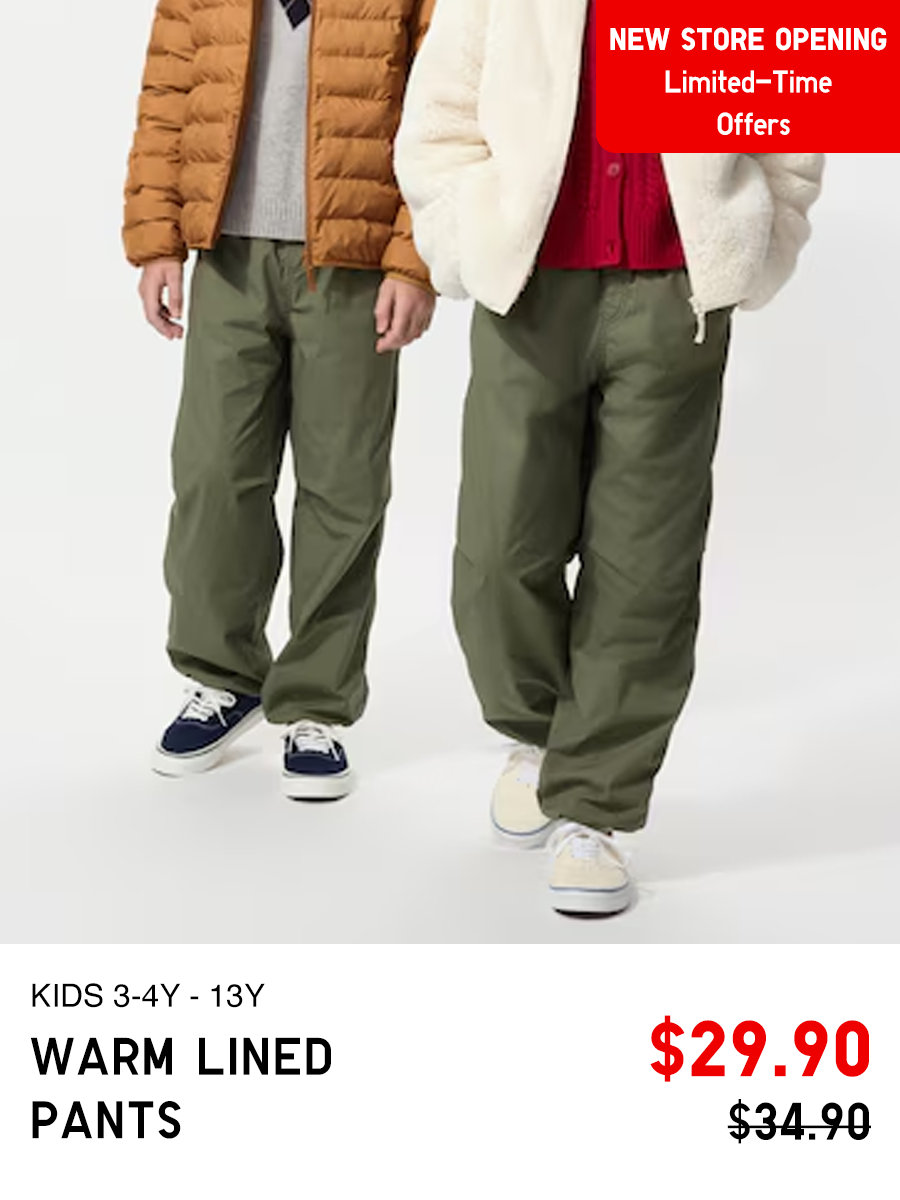 Kids Warm Lined Pants
