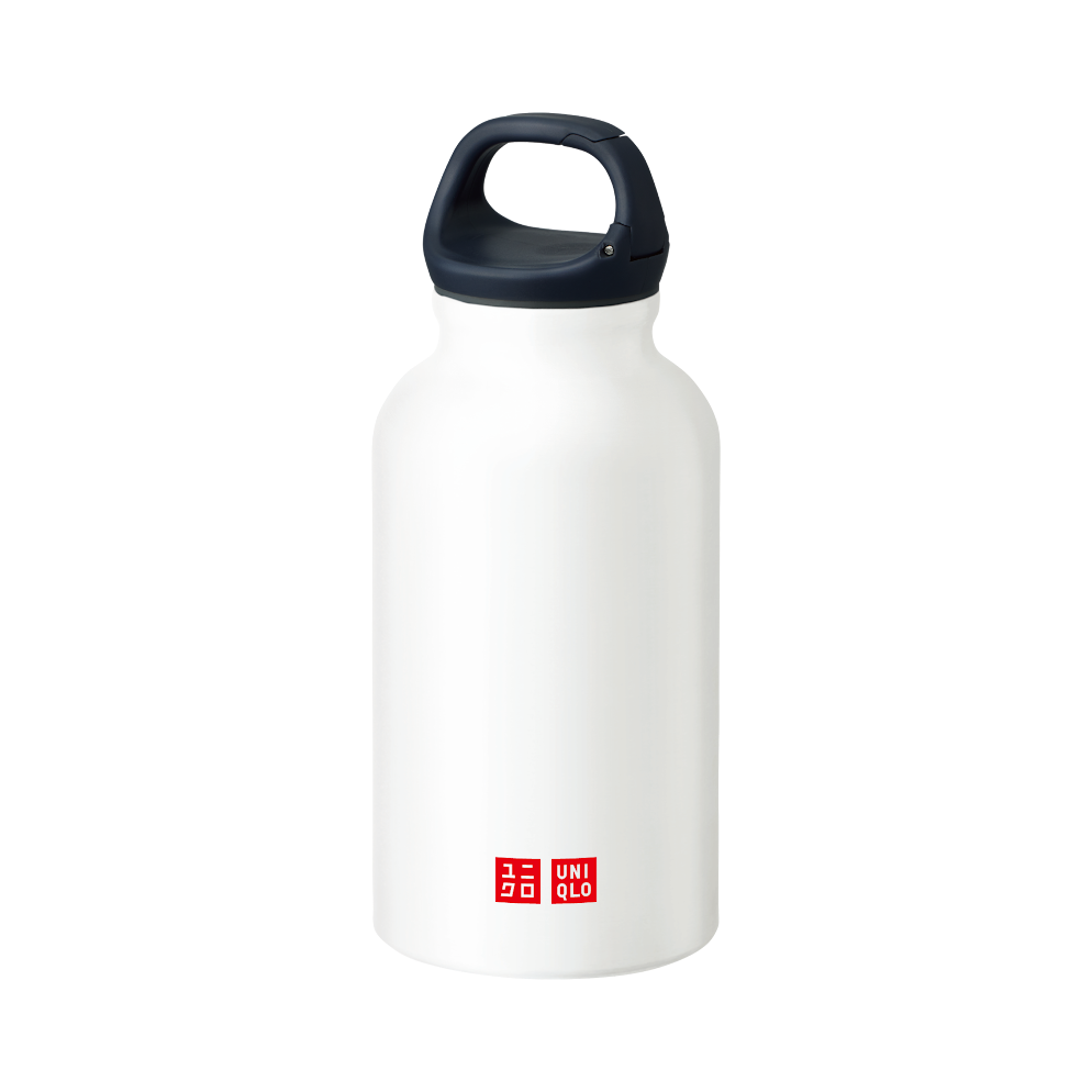White UNIQLO branded water bottle
