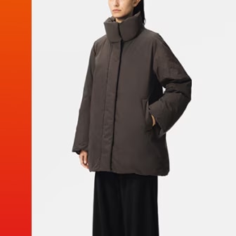 Non-Quilted Down Short Coat