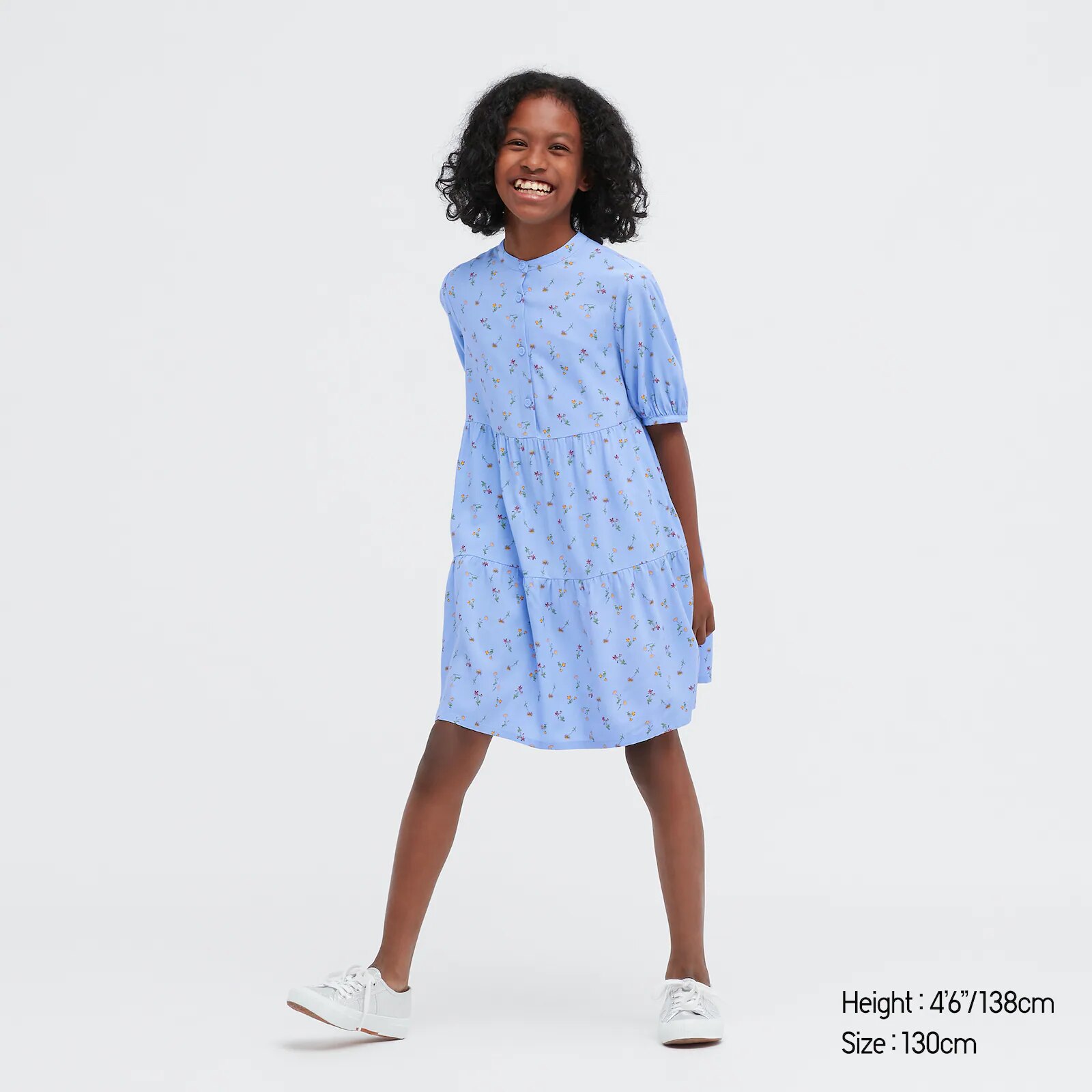 ROBE IMPRIMÉ FLEURS À MANCHES COURTES FILLE