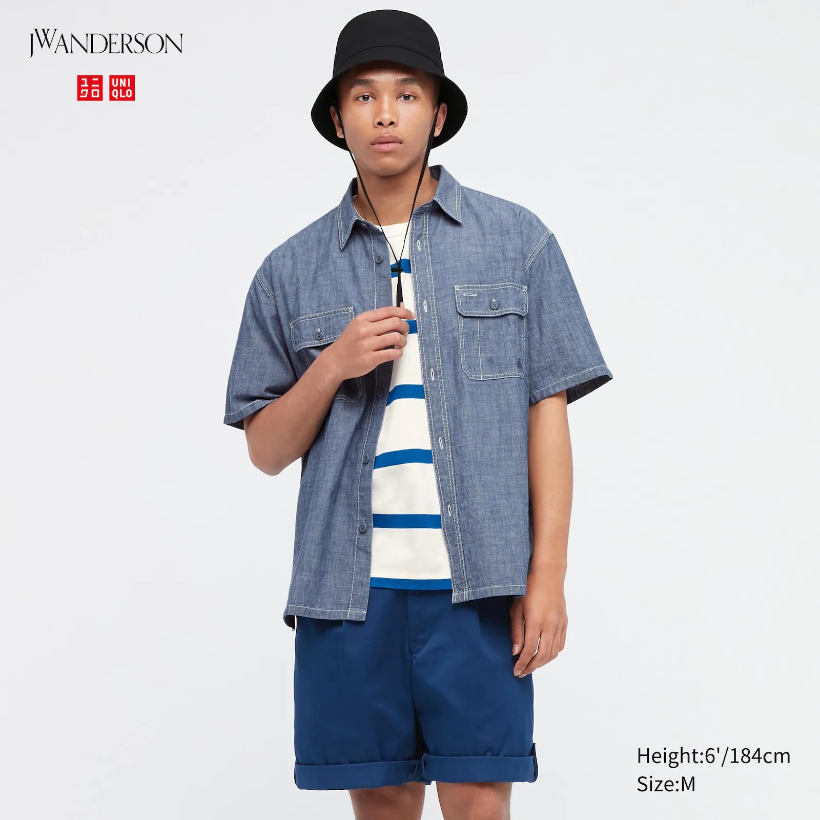 JW ANDERSON CHAMBRAY OVERSIZED SHORT SLEEVE SHIRT