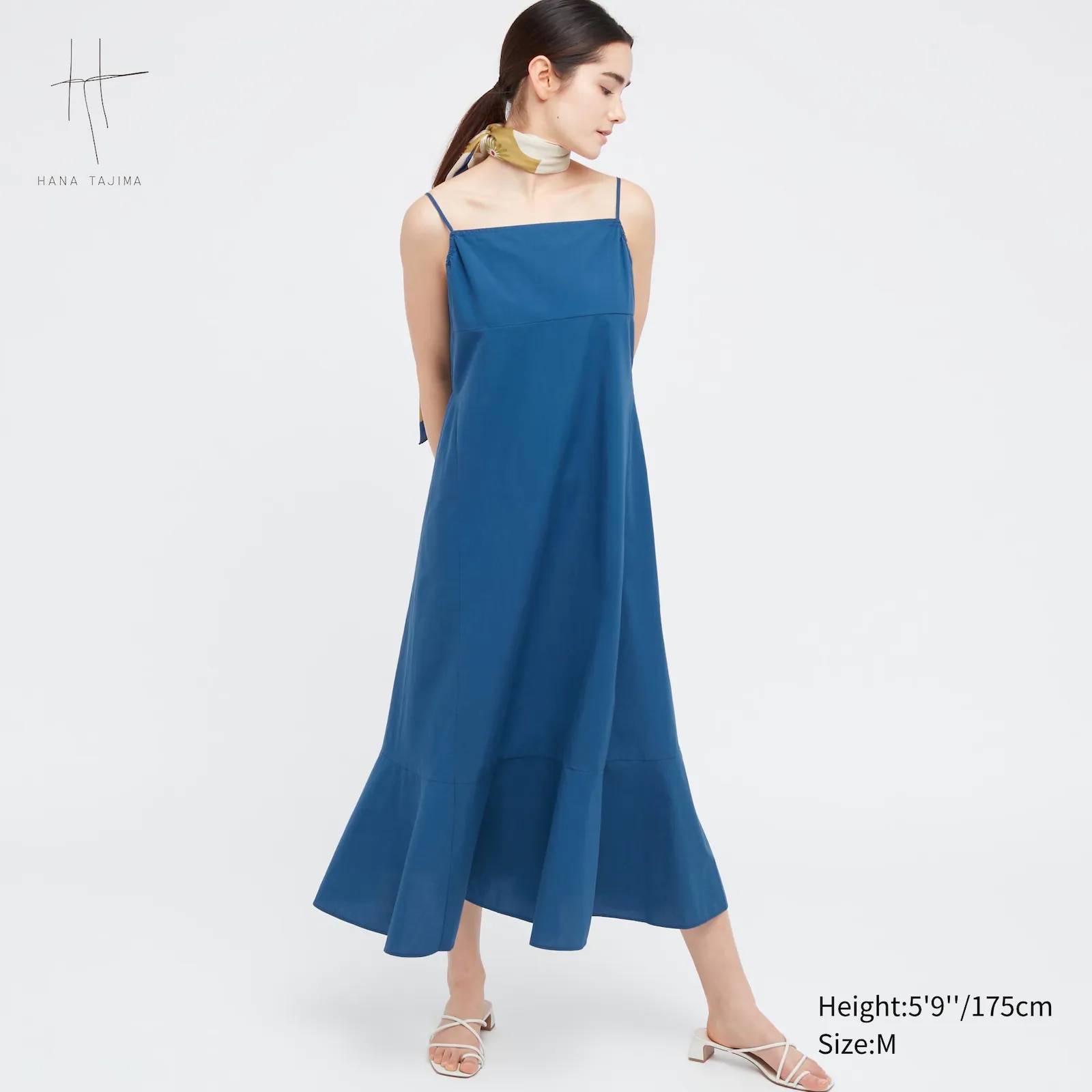 HANA TAJIMA COTTON DOBBY TIERED CAMISOLE DRESS