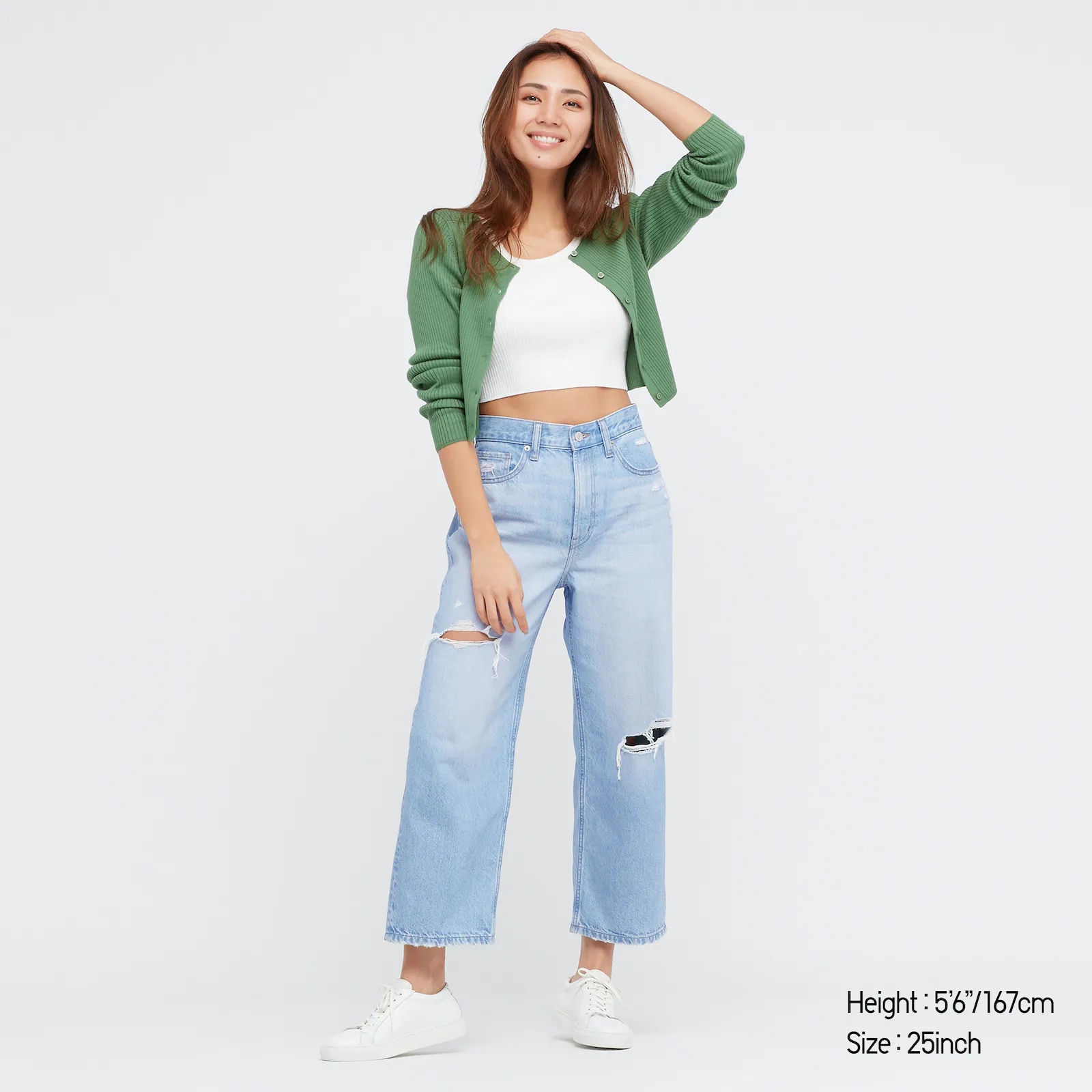 LOOSE CROPPED JEANS (DAMAGED)