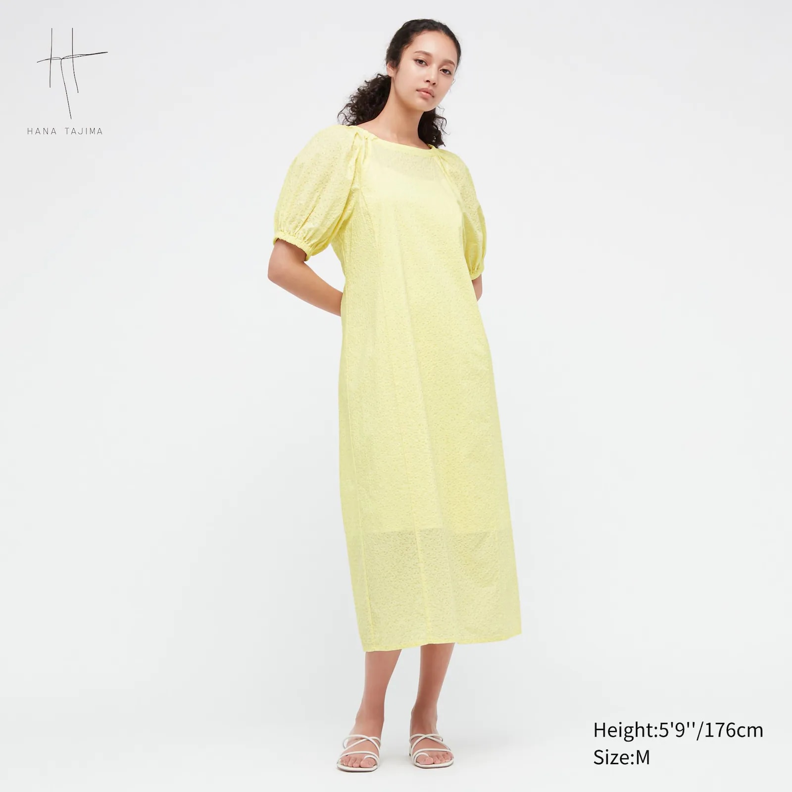 HANA TAJIMA TEXTURED COTTON VOLUME SLEEVE DRESS
