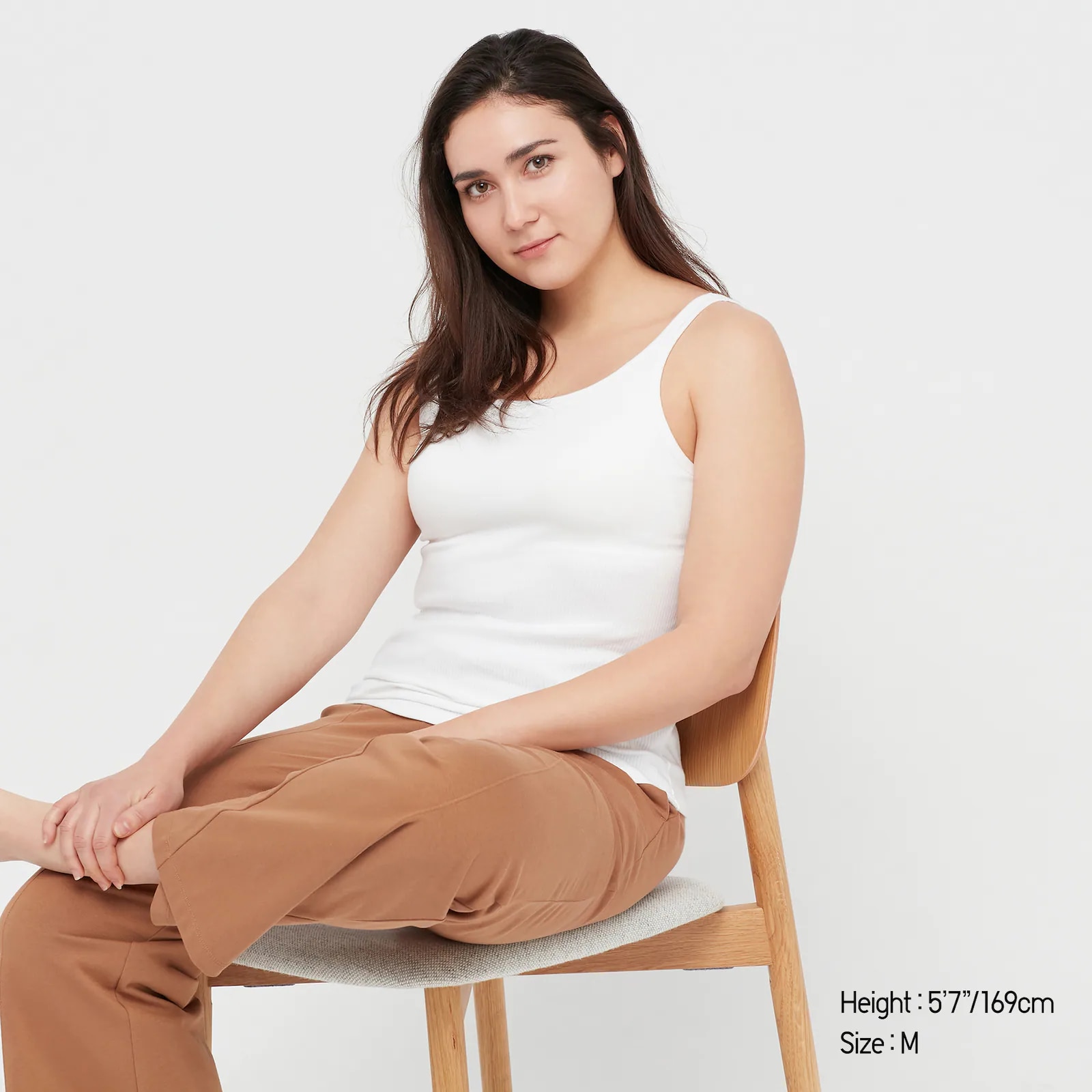 Camisole à soutien-gprge intégré AIRism en coton côtelée