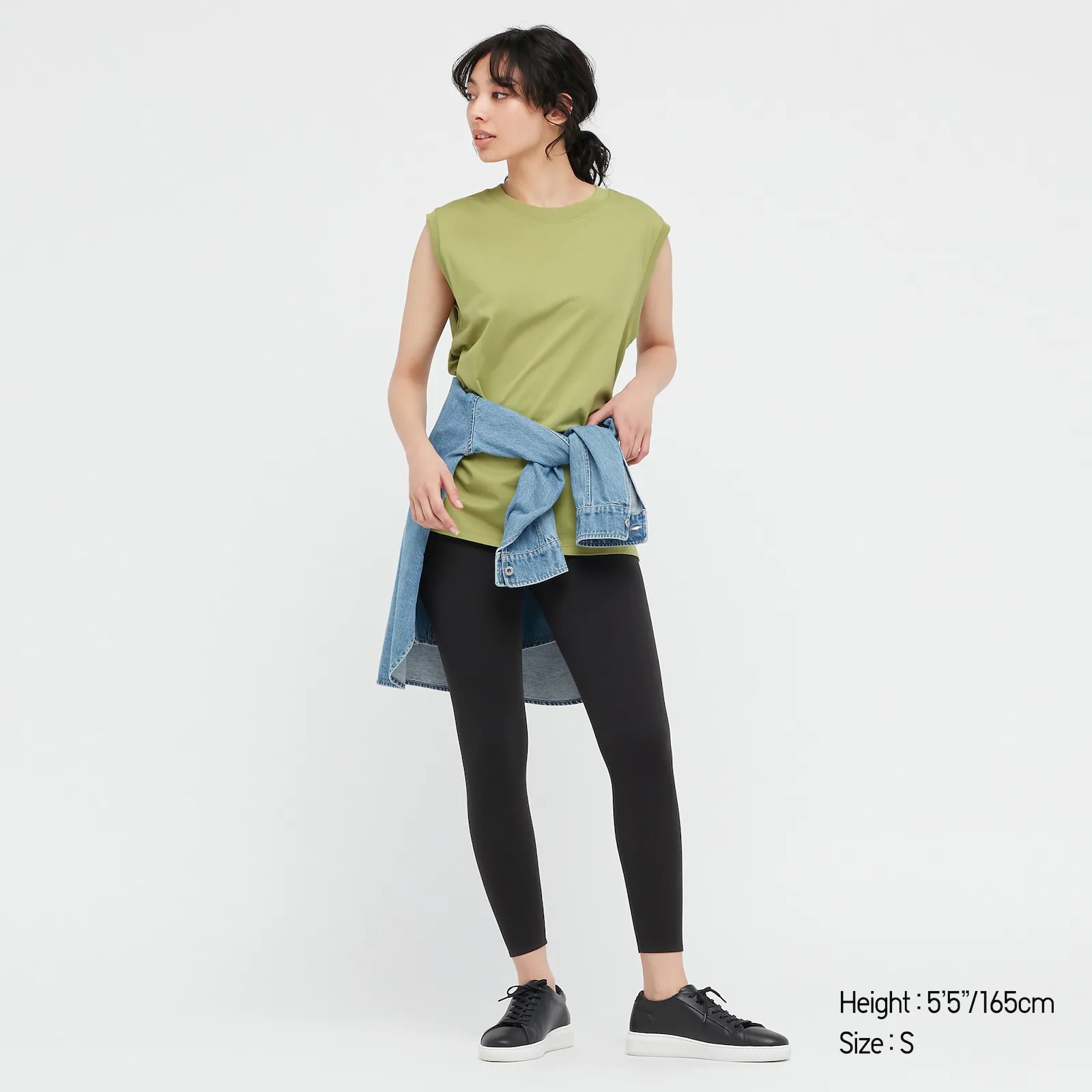 AIRISM COTTON CREW NECK SLEEVELESS T-SHIRT
