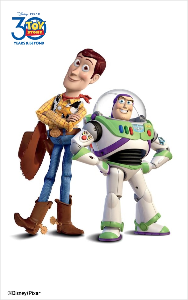A collection of T-shirts with a 90's aesthetic, selected from the historic, exclusive archives of Toy Story.
