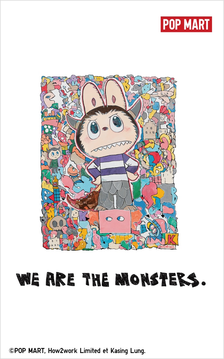 Graphic tees and sweatshirts featuring THE MONSTERS and Labubu. ©POP MART & How2work Limited & Kasing Lung.
