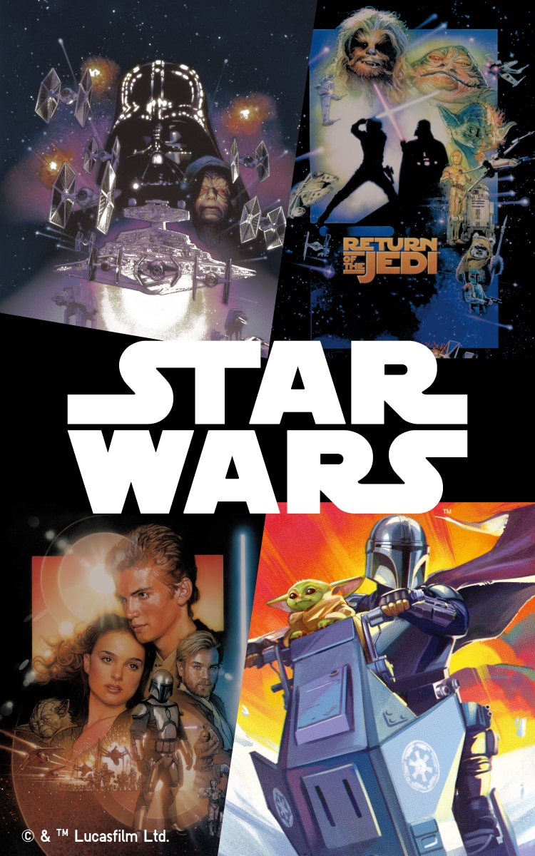 A collection of poster art from the legendary Star Wars™ collection.
