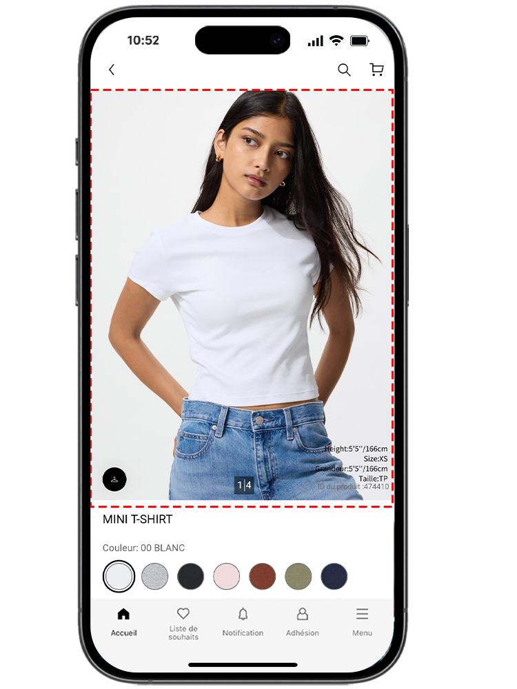 Nous avons remplacé les images de produits carrées par des images rectangulaires. 