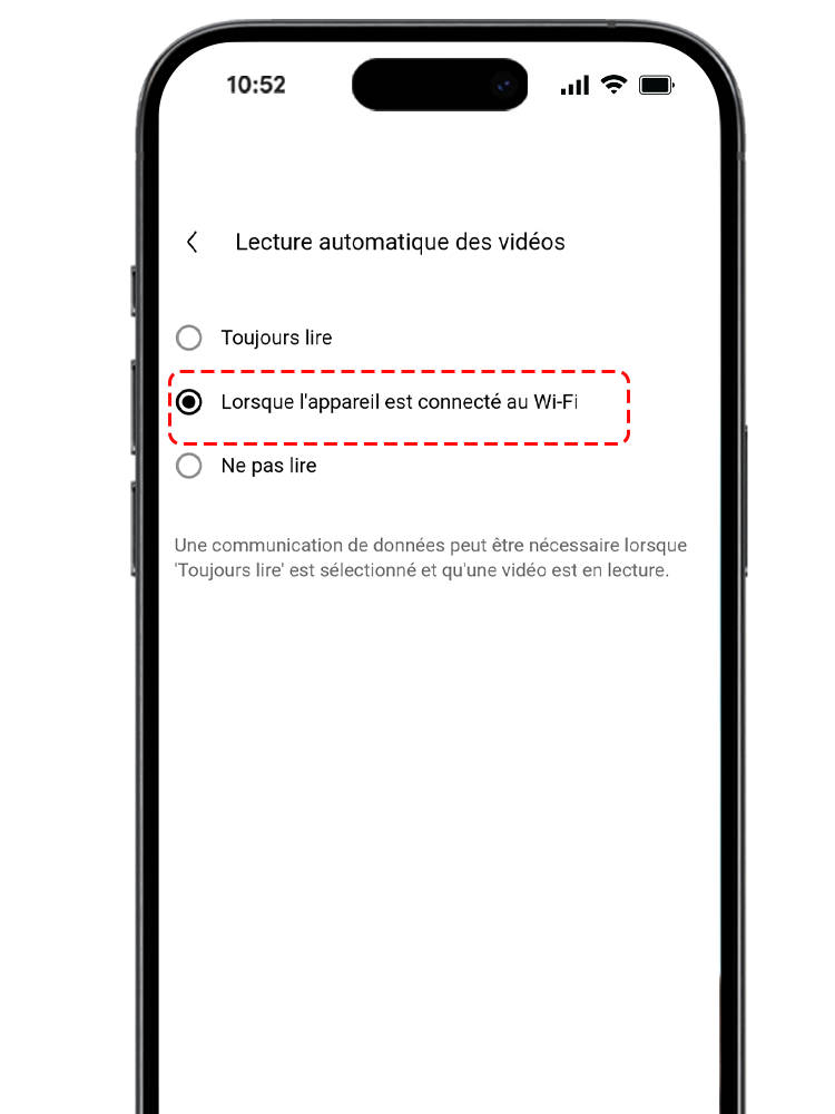 Pour modifier les paramètres de lecture.
