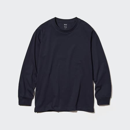 AIRism Cotton Crew Neck Long Sleeved T-Shirt
