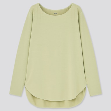 Women AIRism Seamless UV Protection Longline Long Sleeved T-Shirt