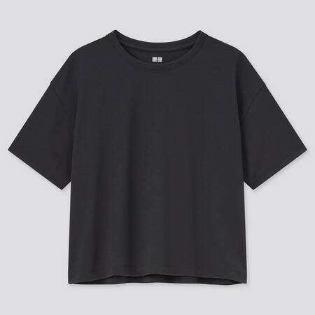 Women DRY-EX Cropped Crew Neck Short Sleeved T-Shirt