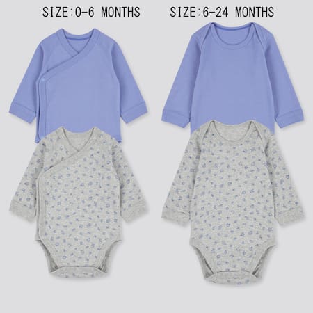 Babies Newborn Joy of Print Long Sleeved Bodysuit (Two Pack)