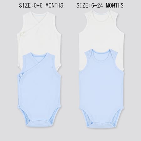 Babies Newborn Cotton Blend AIRism Bodysuit (Two Pack)