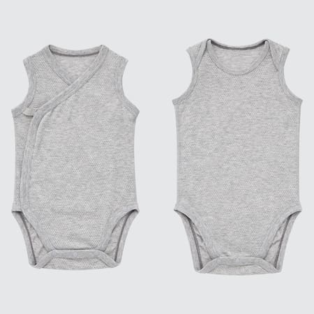 Babies Newborn Cotton Mesh Sleeveless Inner Bodysuit