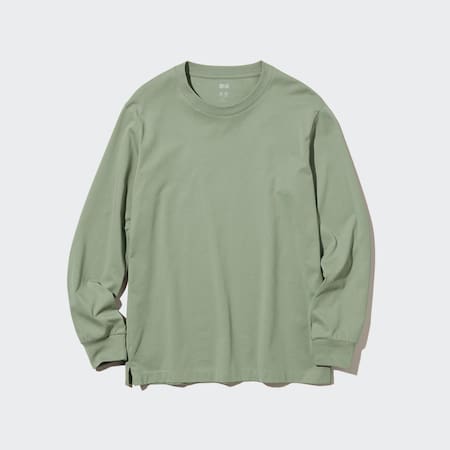 AIRism Cotton Crew Neck Long Sleeved Top