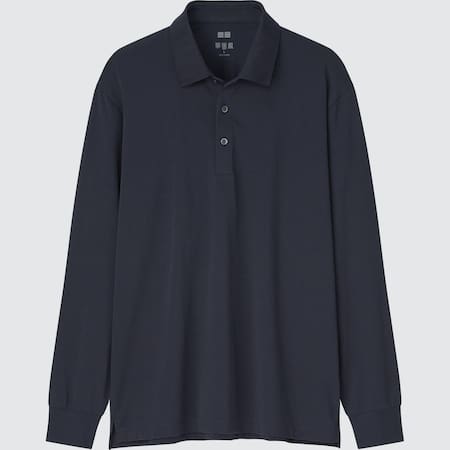 Men AIRism UV Protection Long Sleeved Polo Shirt