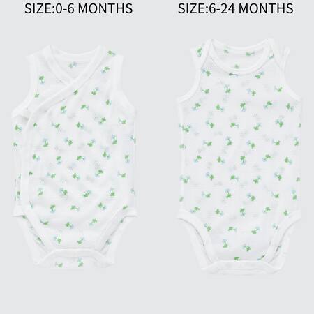 Babies Newborn Joy Of Print Cotton Mesh Sleeveless Inner Bodysuit