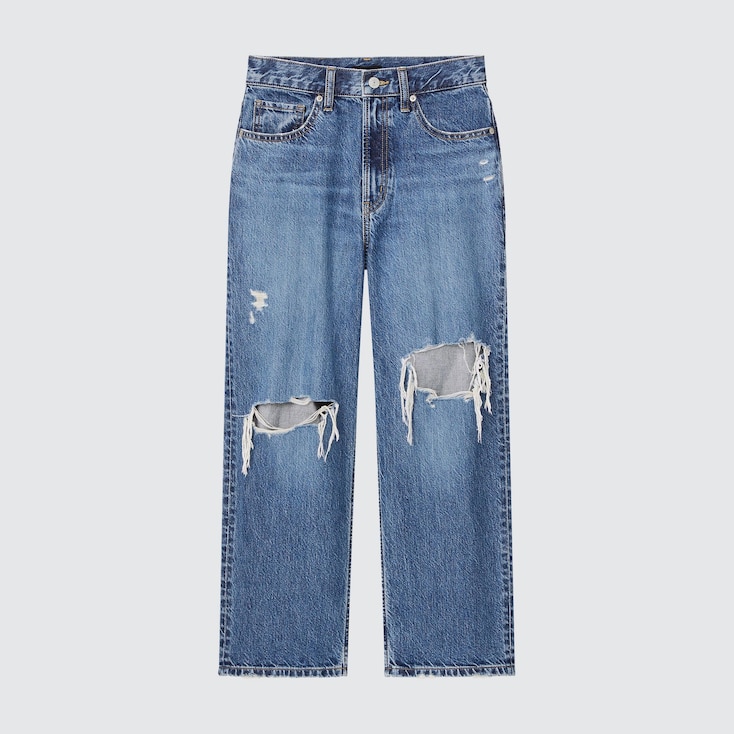 UNIQLO Loose Cropped Fit Distressed Jeans | StyleHint