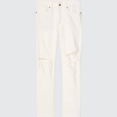 High Waisted Straight ripped Jeans in 7/8-Länge (Slim Fit)