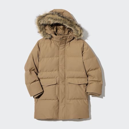 Kids Warm Padded Hooded Long Coat