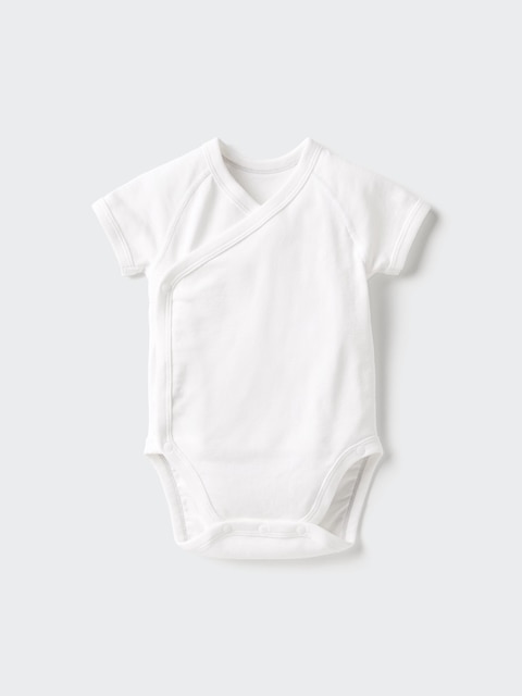 Uniqlo - Body Cotone Maniche Corte - Bianco - 0-3 Mesi (50cm)