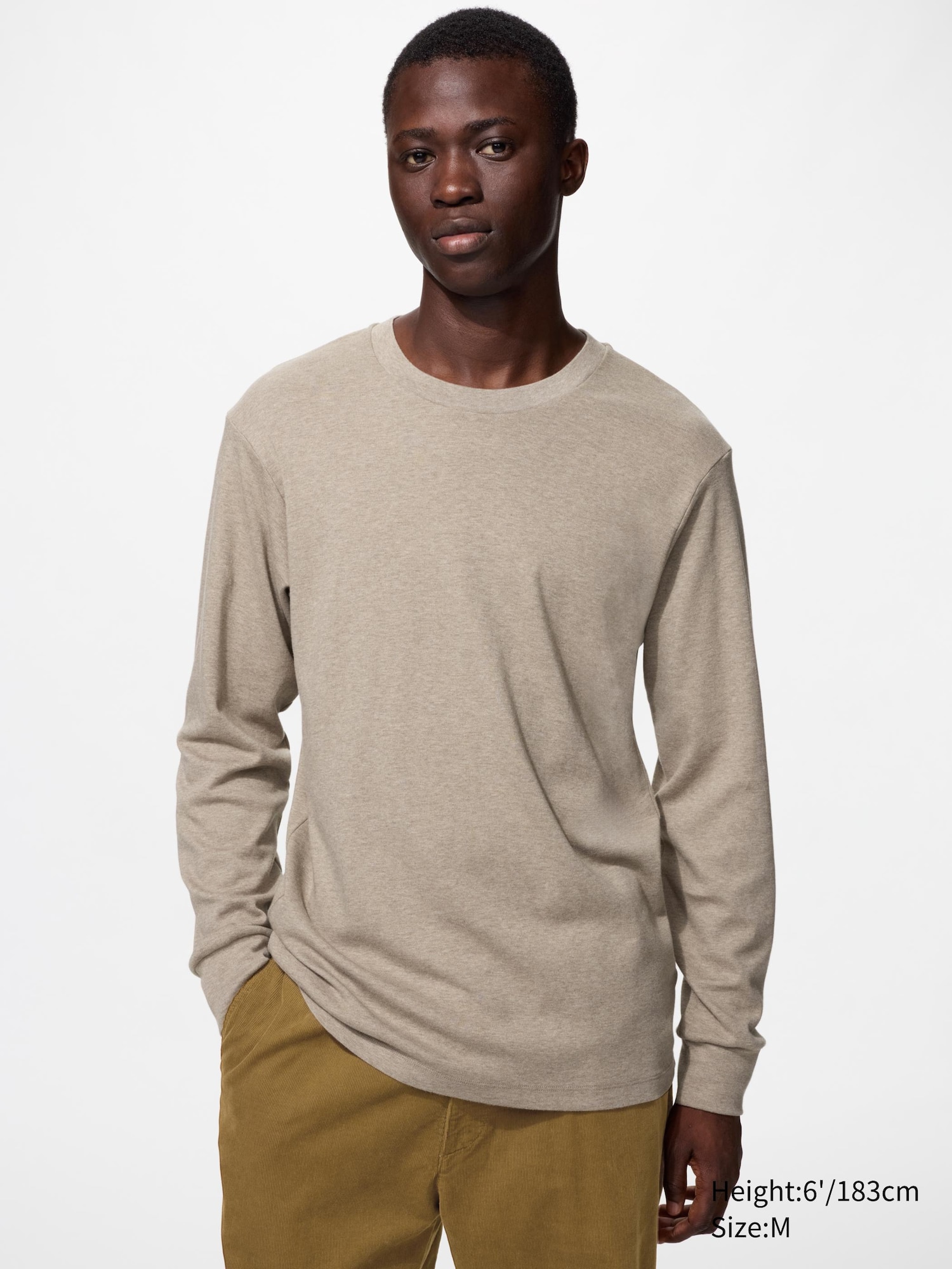 Soft Brushed Crew Neck T-Shirt (Long Sleeve)