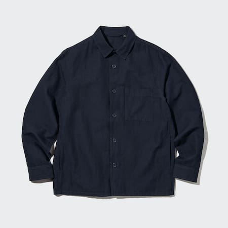 Cotton Linen Blend Shirt Jacket