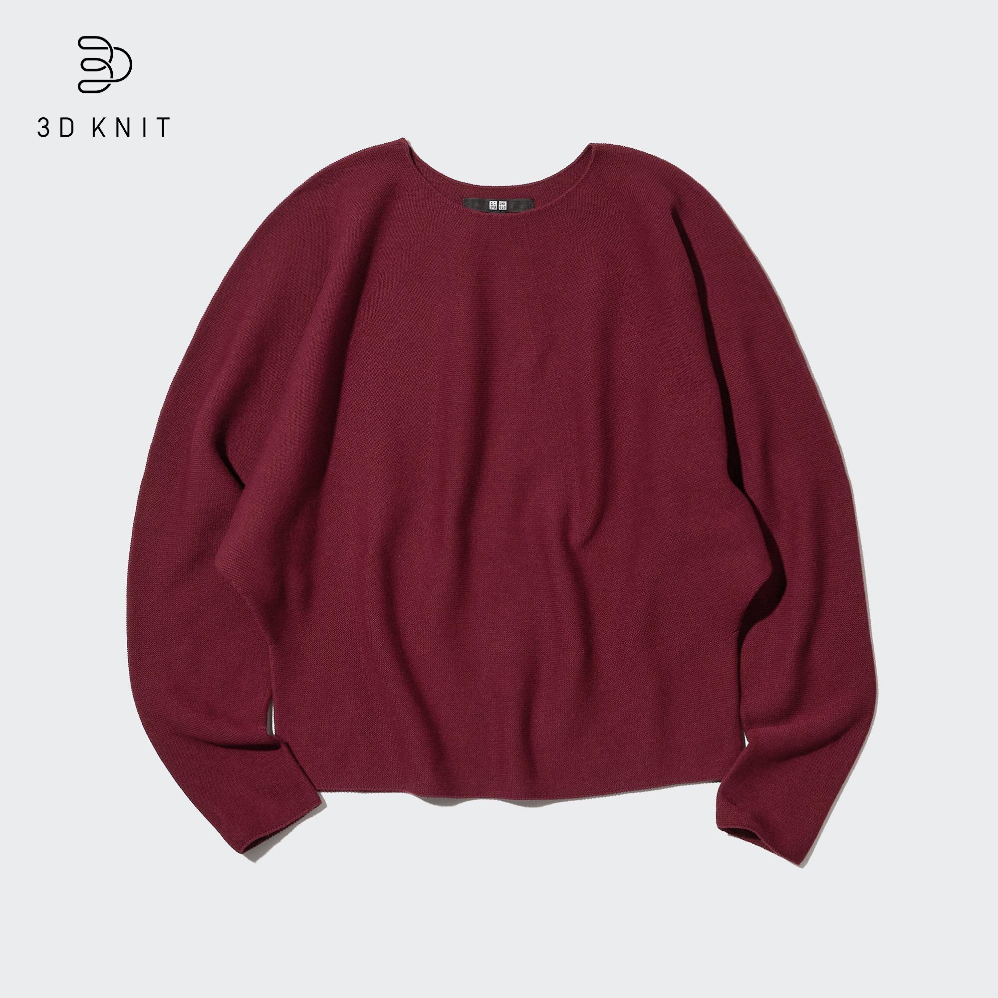 Women 3D Knit Cotton 3/4 Sleeve Jumper 