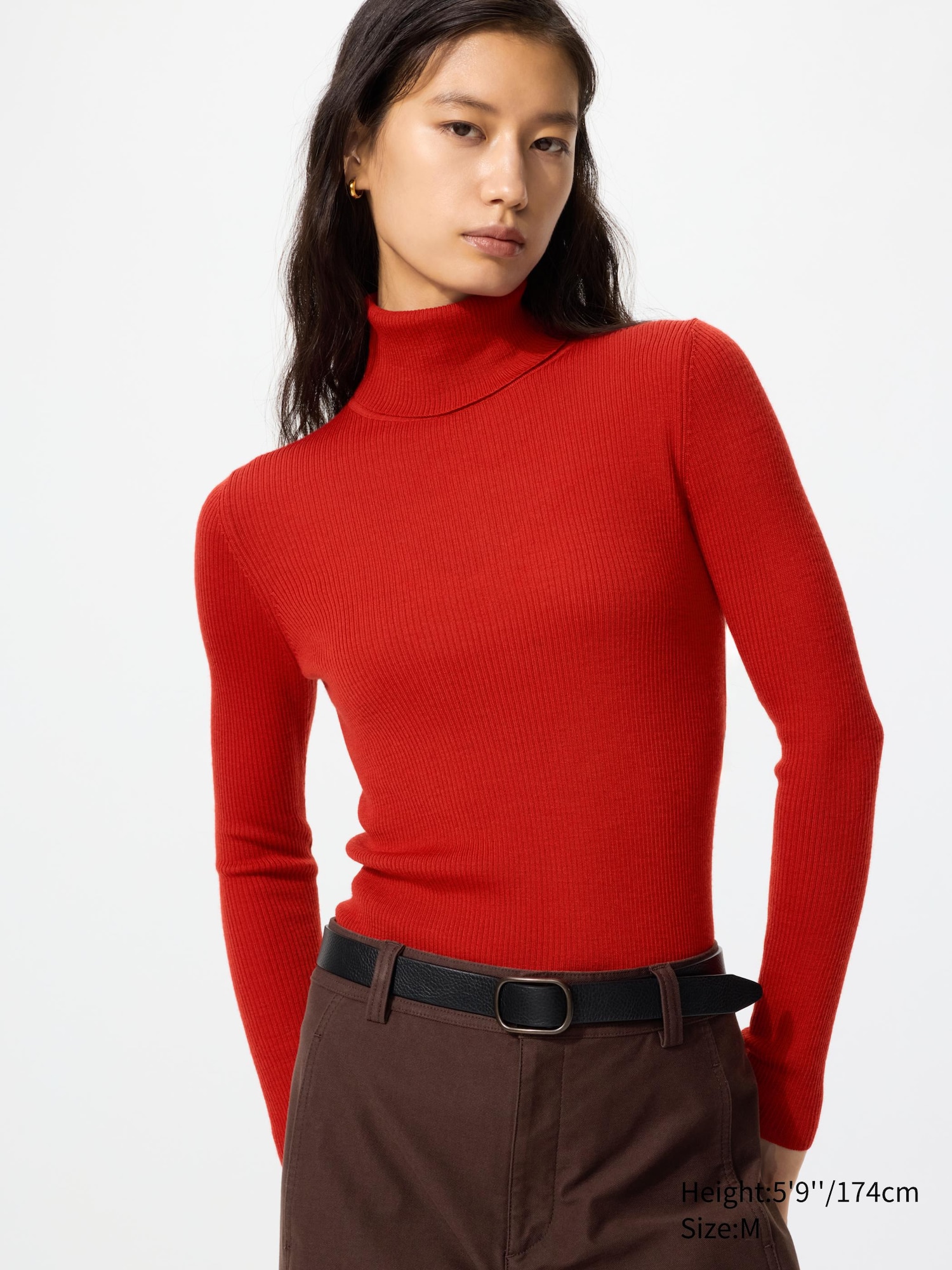 100% Merino Ribbed Turtleneck Jumper