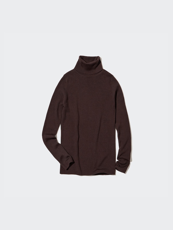 Pull Côtelé en Mérinos Col Roulé pour Femme | UNIQLO FR