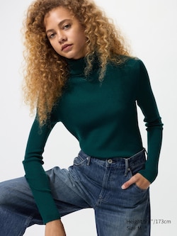 Pull col roulé côtelé 100% laine mérinos