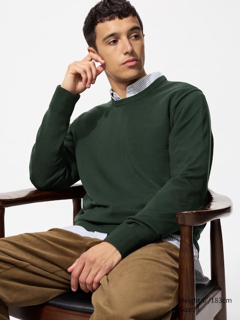 Uniqlo - Pull 100% Laine Mérinos - Vert Olive - Xs