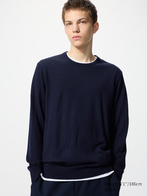 Uniqlo - Pull 100% Laine Mérinos - Bleu Marine - Xl