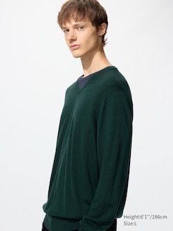 100 % Merinowolle Pullover (V-Ausschnitt)