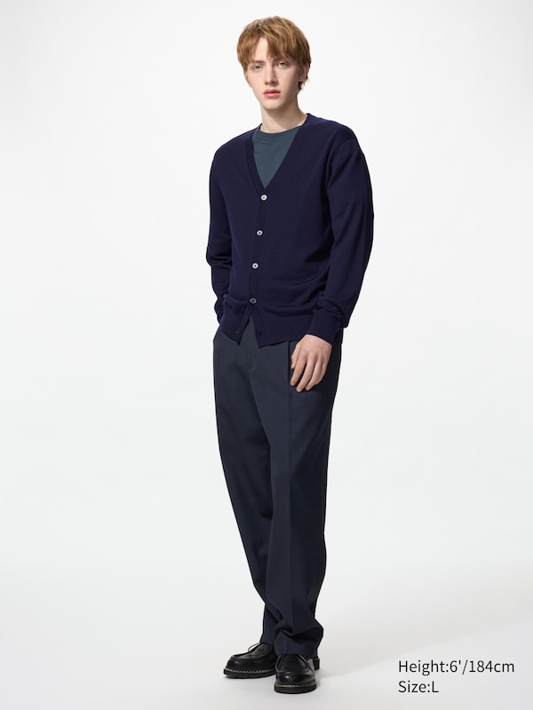 100% Merino V Neck Cardigan